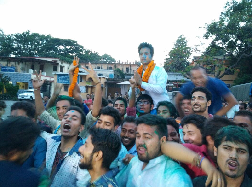DBS student union election result, saurav became president.