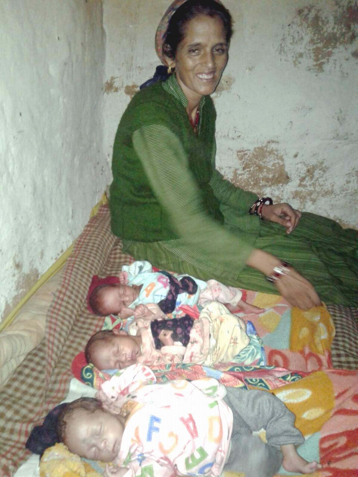 woman gave birth three children.