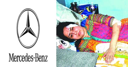 mercedes loot, Businessman's robbed mercedes, jumped to escape, the wife dragged, 200 meters