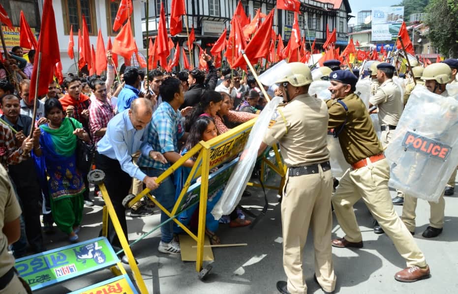 Trade Union Strike and Chakka Jam in Himachal.