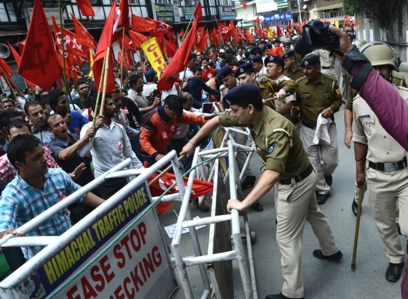 Trade Union Strike and Chakka Jam in Himachal.
