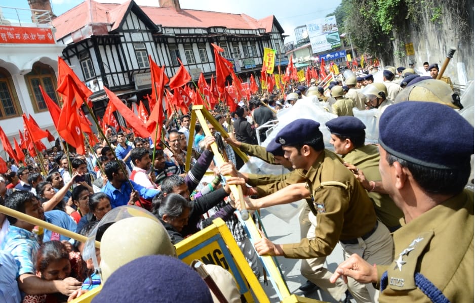 Trade Union Strike and Chakka Jam in Himachal.