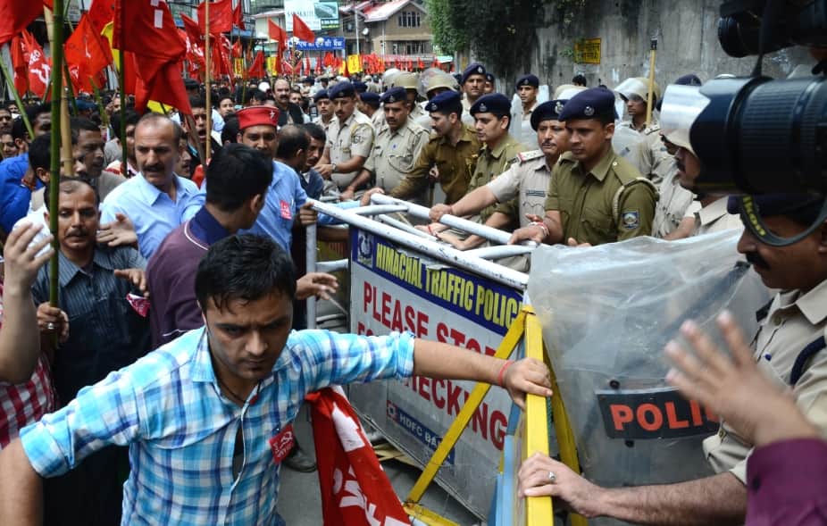 Trade Union Strike and Chakka Jam in Himachal.