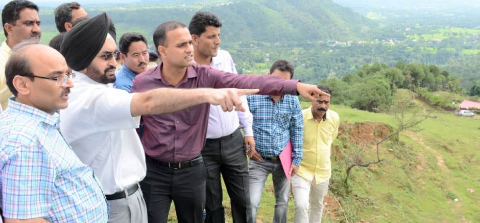 MHRD Team inspected the site central university in Jadrangal near chamunda temple