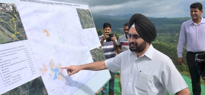 MHRD Team inspected the site central university in Jadrangal near chamunda temple