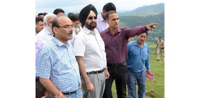 MHRD Team inspected the site central university in Jadrangal near chamunda temple