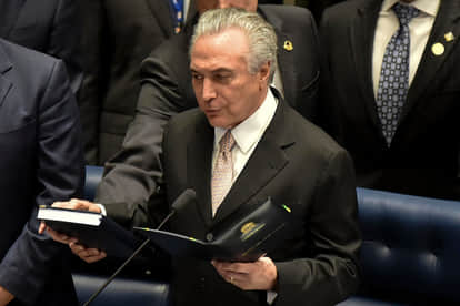 Michel Temer became the new president in Brazil