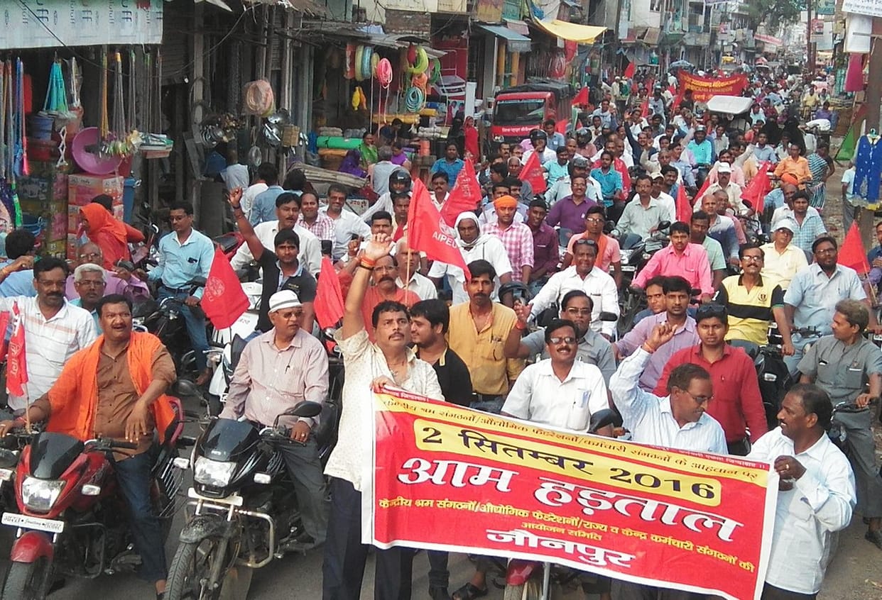 Workers removed the bike procession
