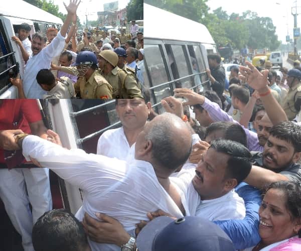  Teachers protest in Lucknow.