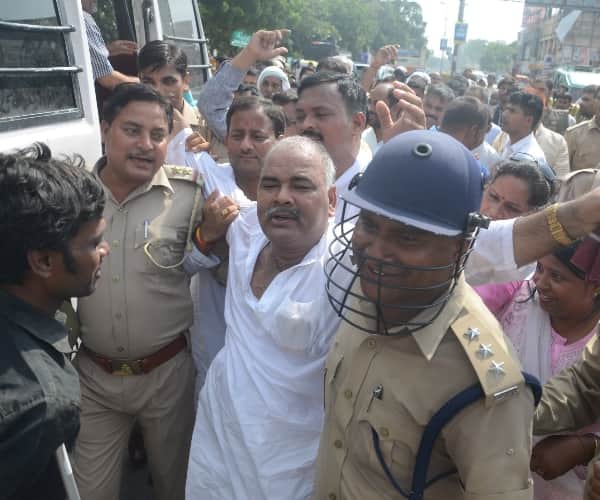  Teachers protest in Lucknow.