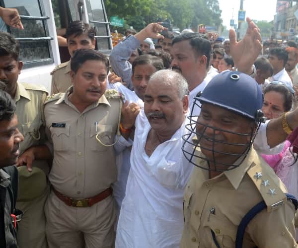  Teachers protest in Lucknow.