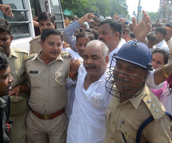  Teachers protest in Lucknow.