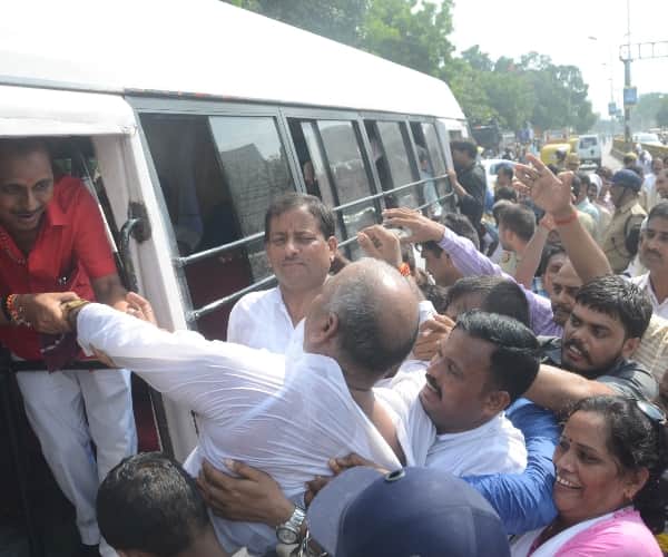 Teachers protest in Lucknow.