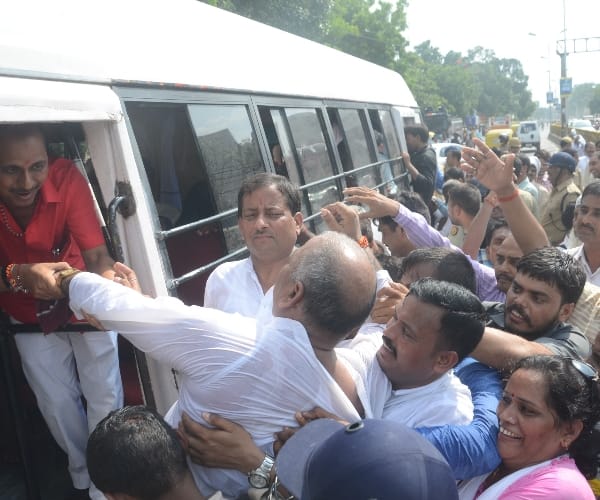  Teachers protest in Lucknow.