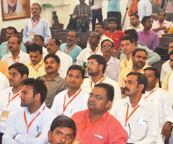 BJP chief amit shah in UP BJP office.