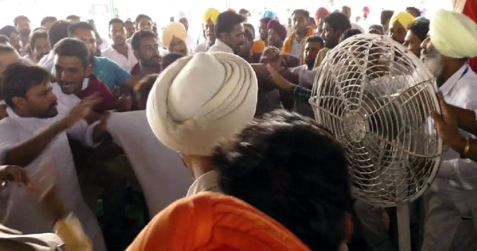 dispute and huge clash in akali aap workers in mp bhagwant mann rally, people injured