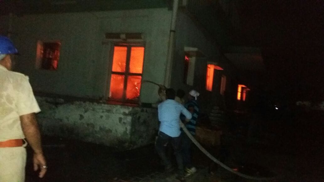 blast in boiler, factory caught fire.