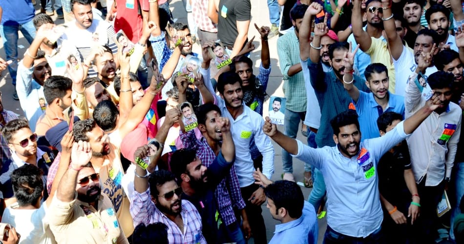punjab university student council election, one president and seven candidates