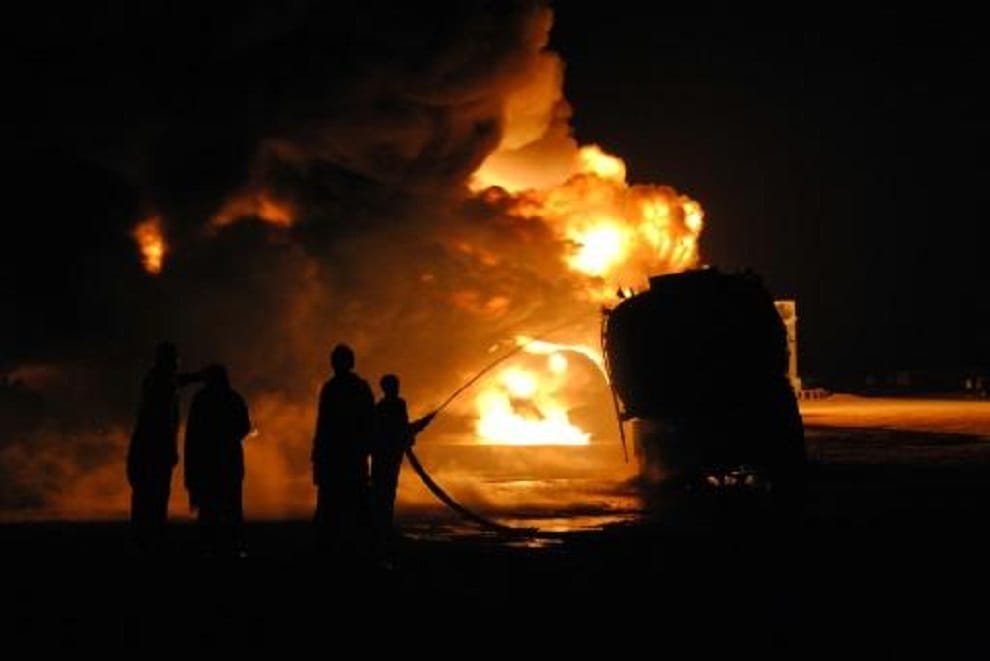 bus and fuel tanker have collided in afghanistan 