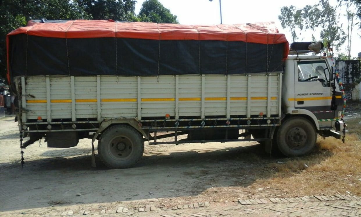 Cement truck full miscreants looted, workers missing