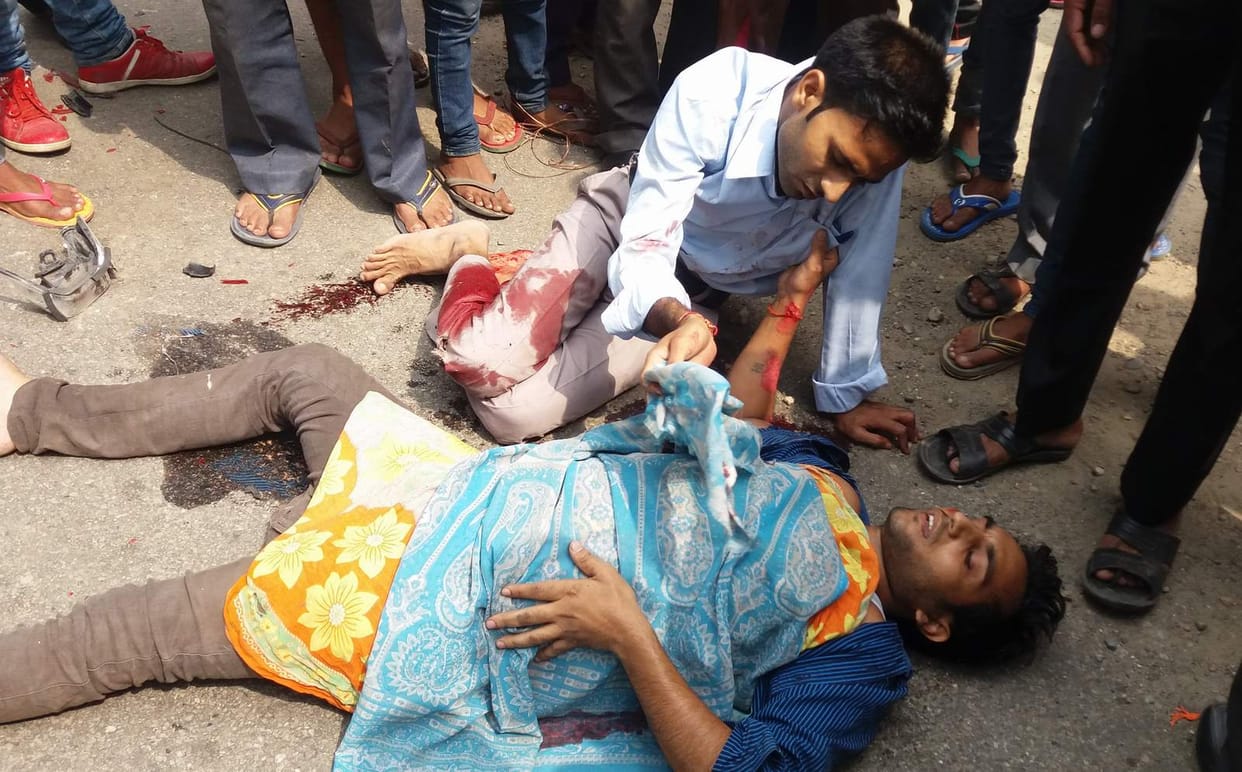 bus hit the bike, a rider died, another serious