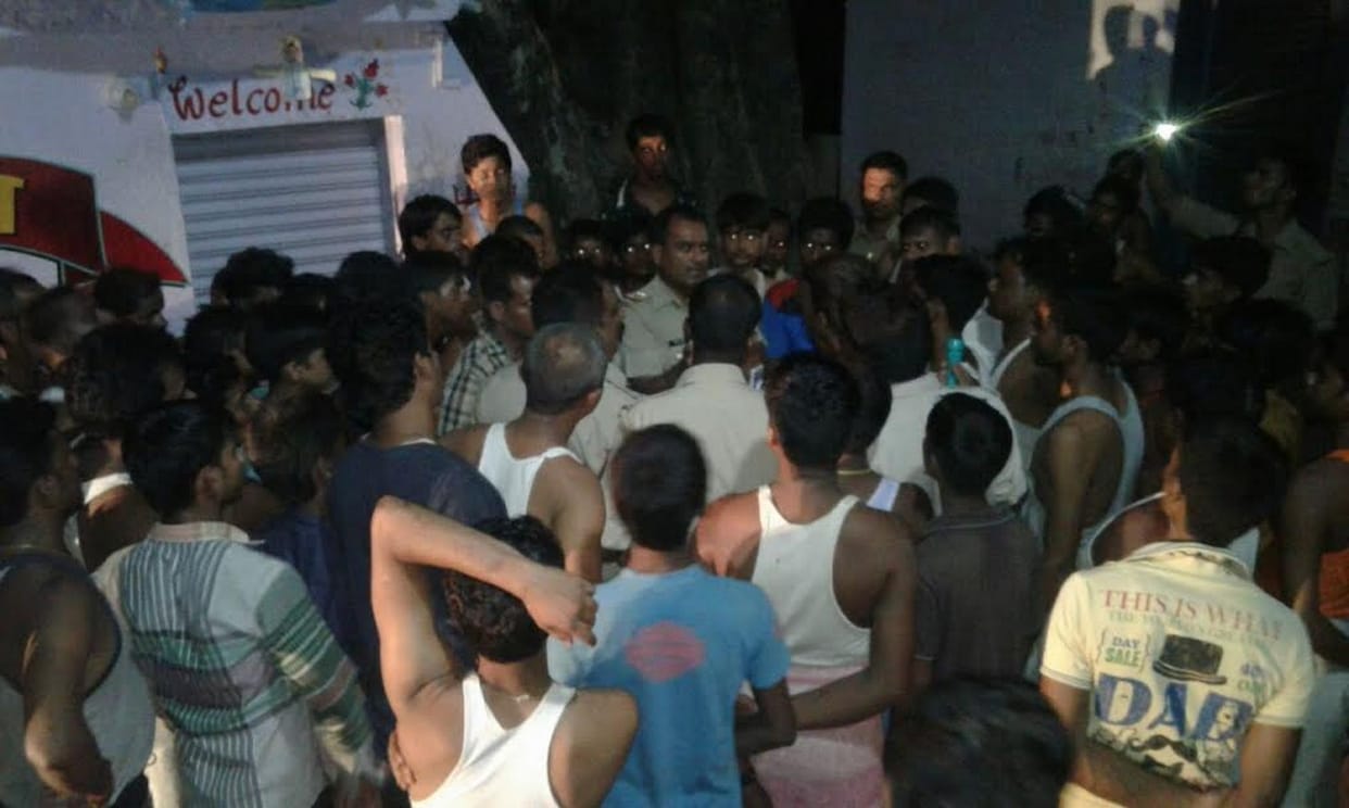 protest against cow  trafficking 