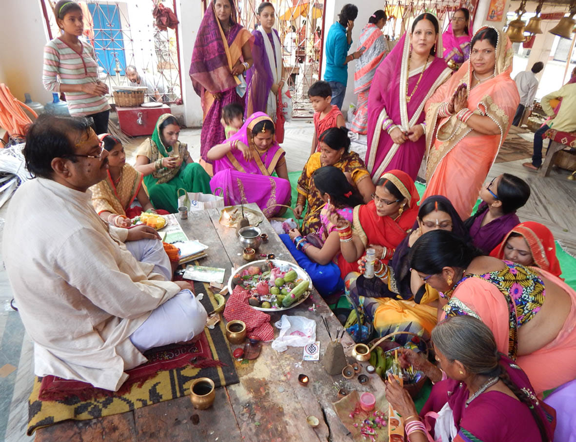 The worship of Shiva and Parvati to make up sixteen