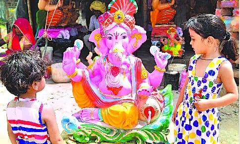 Splash of the Ganapati festival in the city today