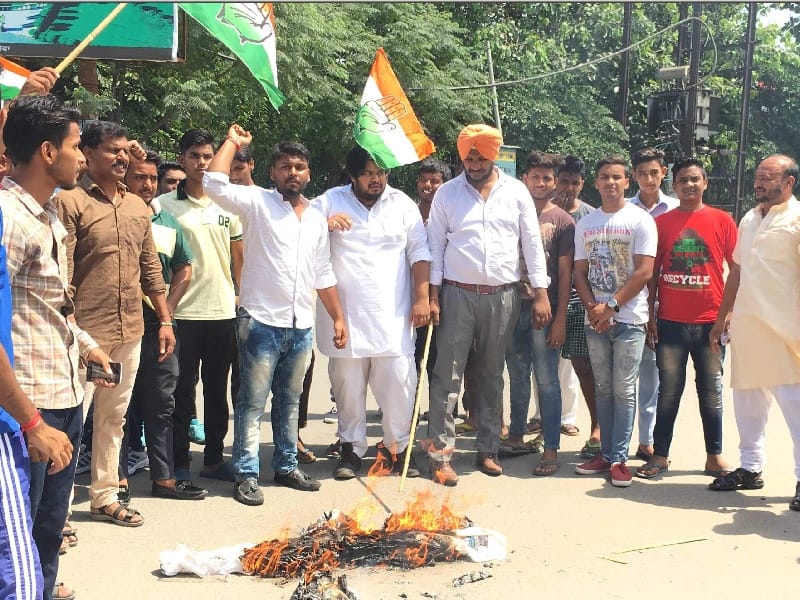 SAD, Youth Congress burnt effigies of Bhagwant Mann MP, Patiala