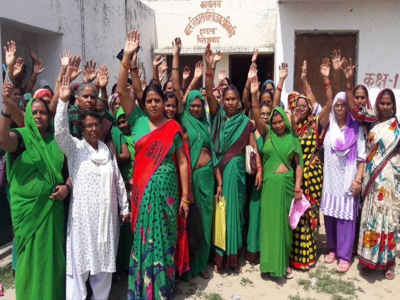 Anganwadi workers walkout by