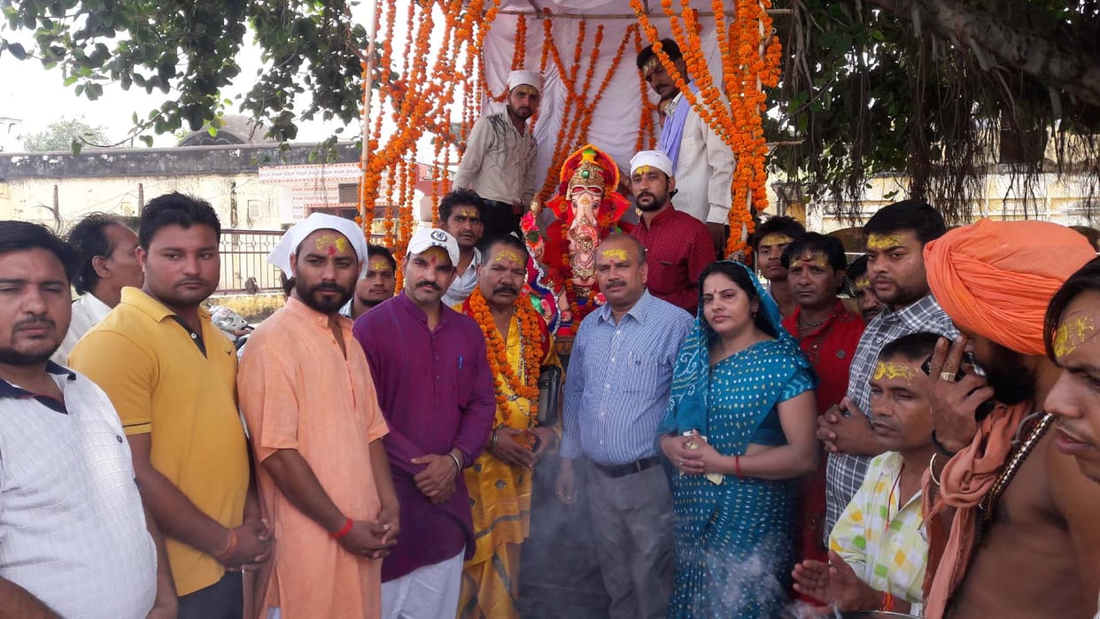 Ganesh Chaturthi procession arrived.