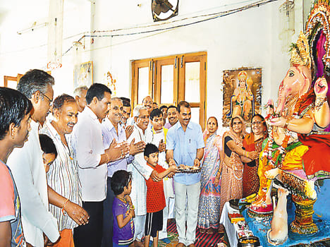 Ganesh Festival with sculpture installation