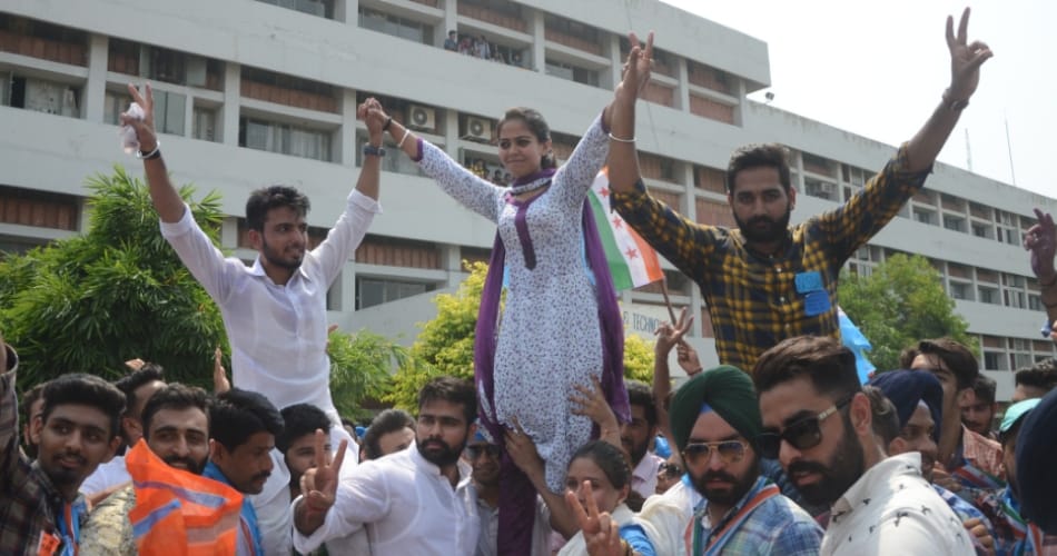 punjab university student council election campaigning by student organizations
