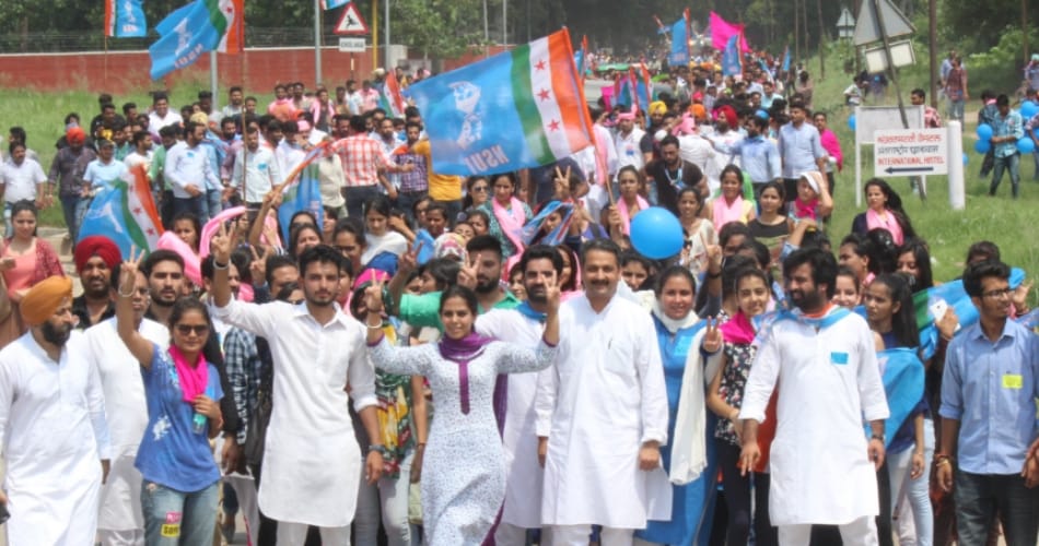 punjab university student council election campaigning by student organizations