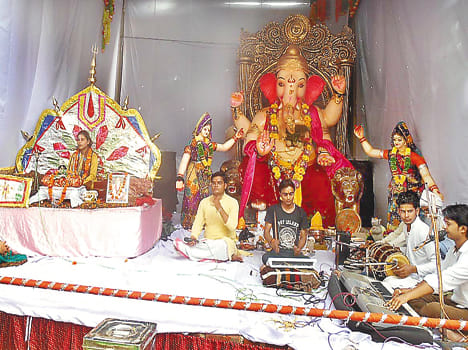 Ganapathy appeared celebration and people immersed in devotion