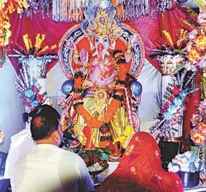 celebration of ganpati in the city
