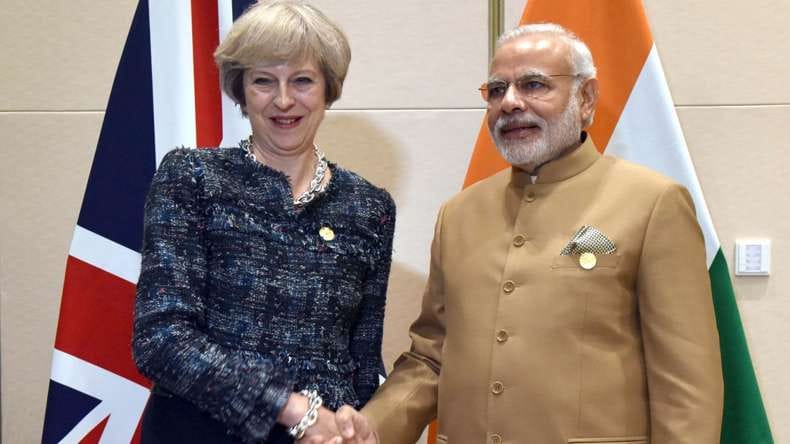 PM Modi Meets Britain's Prime Minister Theresa May
