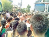jind, harayana, highway jaam, students, bus stop, protest,  harayana