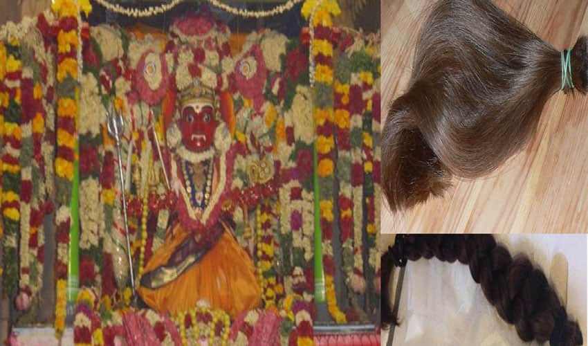 in this temple hairs of female automatically cut down