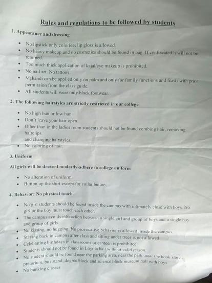 Manglor's Aloysius College invoked controversial code of conduct for students 