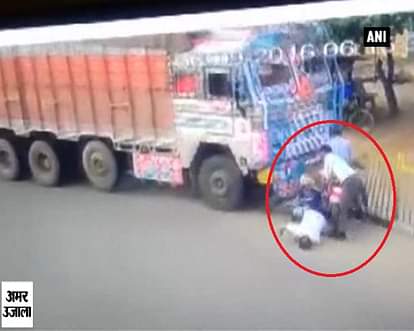 Watch: 3 escape death after being hit by speeding truck 