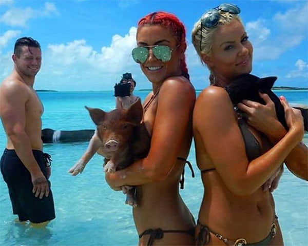 WWE Divas Eva Marie and Maryse Enjoying in Bahamas