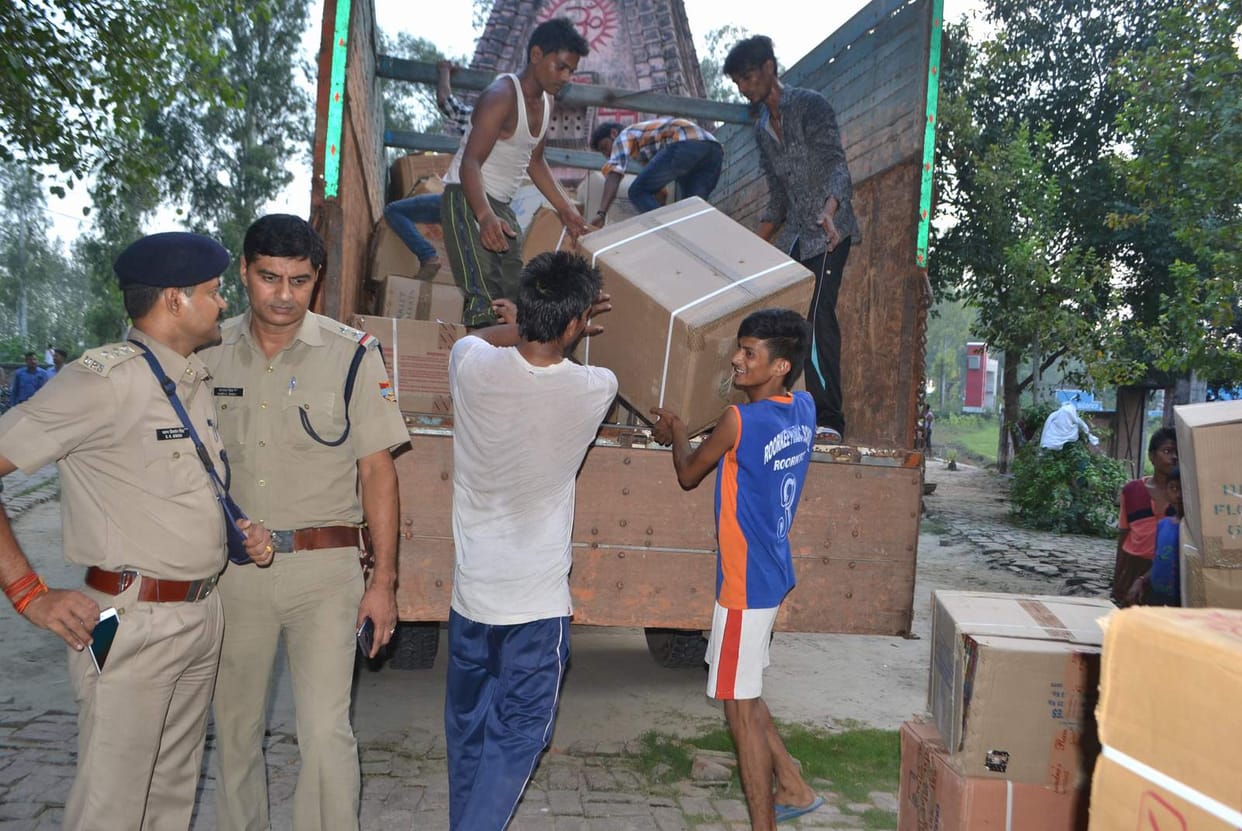police seized two trucks of crackers from a temple campus