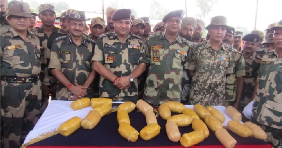 trillions of heroine caught by bsf on indo pak border in firozpur, two smugglers arrested