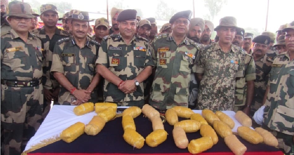 trillions of heroine caught by bsf on indo pak border in firozpur, two smugglers arrested