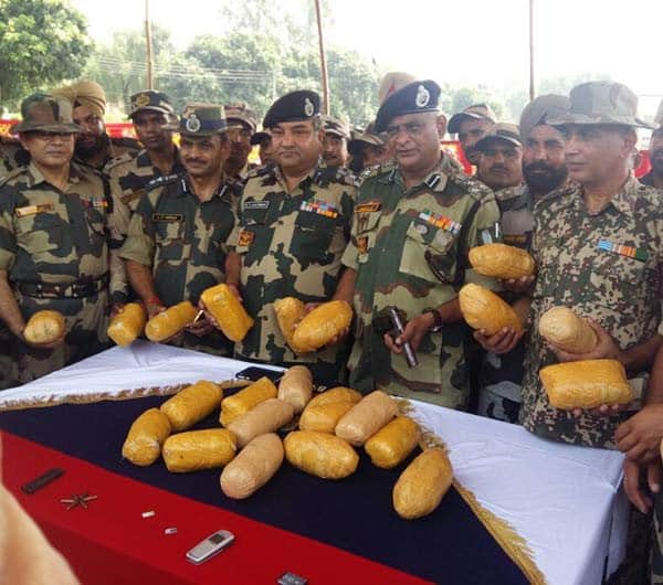 trillions of heroine caught by bsf on indo pak border in firozpur, two smugglers arrested