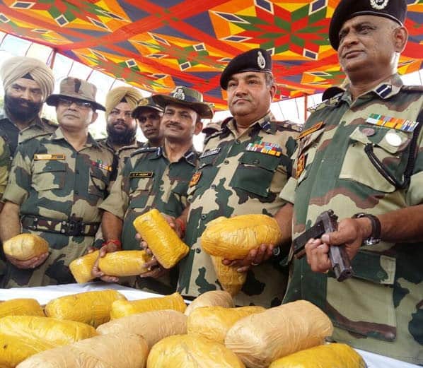 trillions of heroine caught by bsf on indo pak border in firozpur, two smugglers arrested
