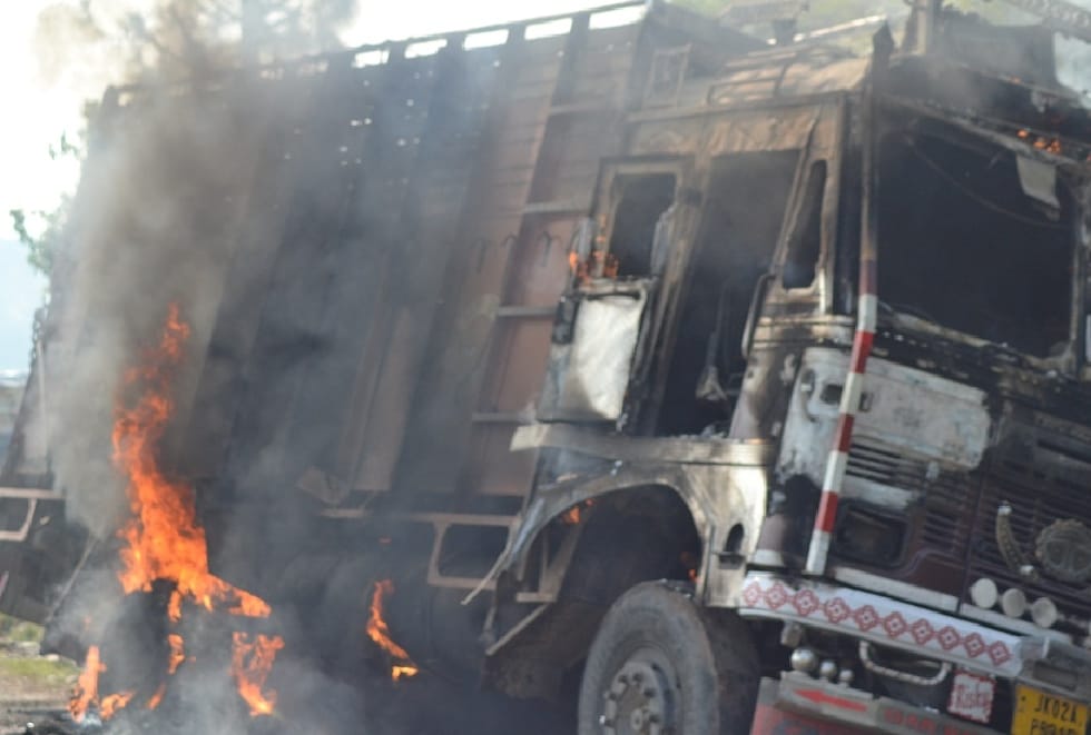 People put up in fire truck