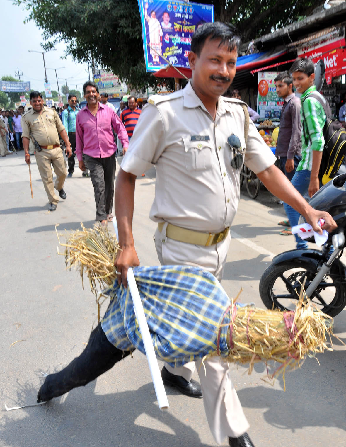 The police seized the effigy of Azam