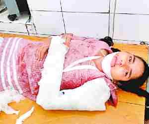 One girl student crushed to death.